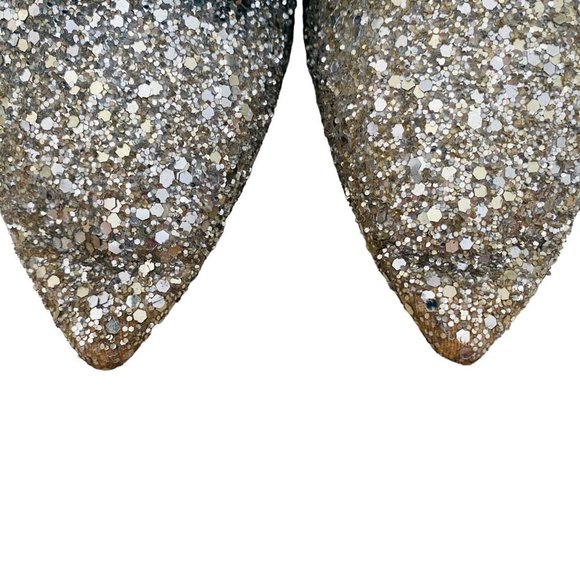 Jimmy Choo Gabie Flat Silver/Dusk Glitter Flats Women's Size 39 + Box + Dustbag - Picture 8 of 12